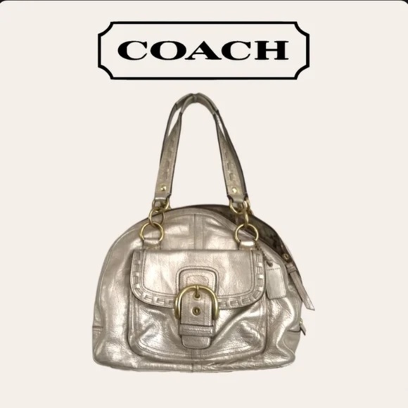 Coach Handbags - Coach Courtney Metallic Gold Soho Dome Large Satchel Shoulder Bag